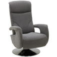 RELAXSESSEL Chenille, Mikrofaser Relaxfunktion, Kopfteilverstellung    - Chromfarben/Grau, Design, Textil/Metall (71/110/83cm) - Dieter Knoll