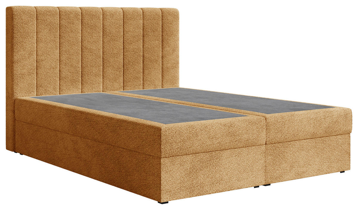 BOXBETT 160/200 cm  in Rostfarben  - Rostfarben/Schwarz, MODERN, Holz/Kunststoff (160/200cm) - MID.YOU