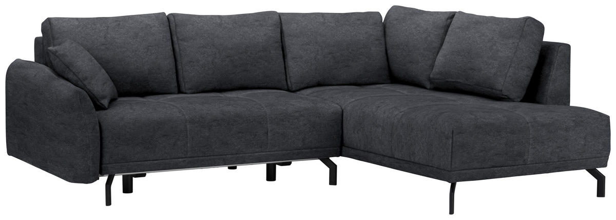 ECKSOFA in Webstoff Anthrazit  250/191 cm  - Anthrazit/Schwarz, Design, Textil/Metall (250/191cm) - Carryhome