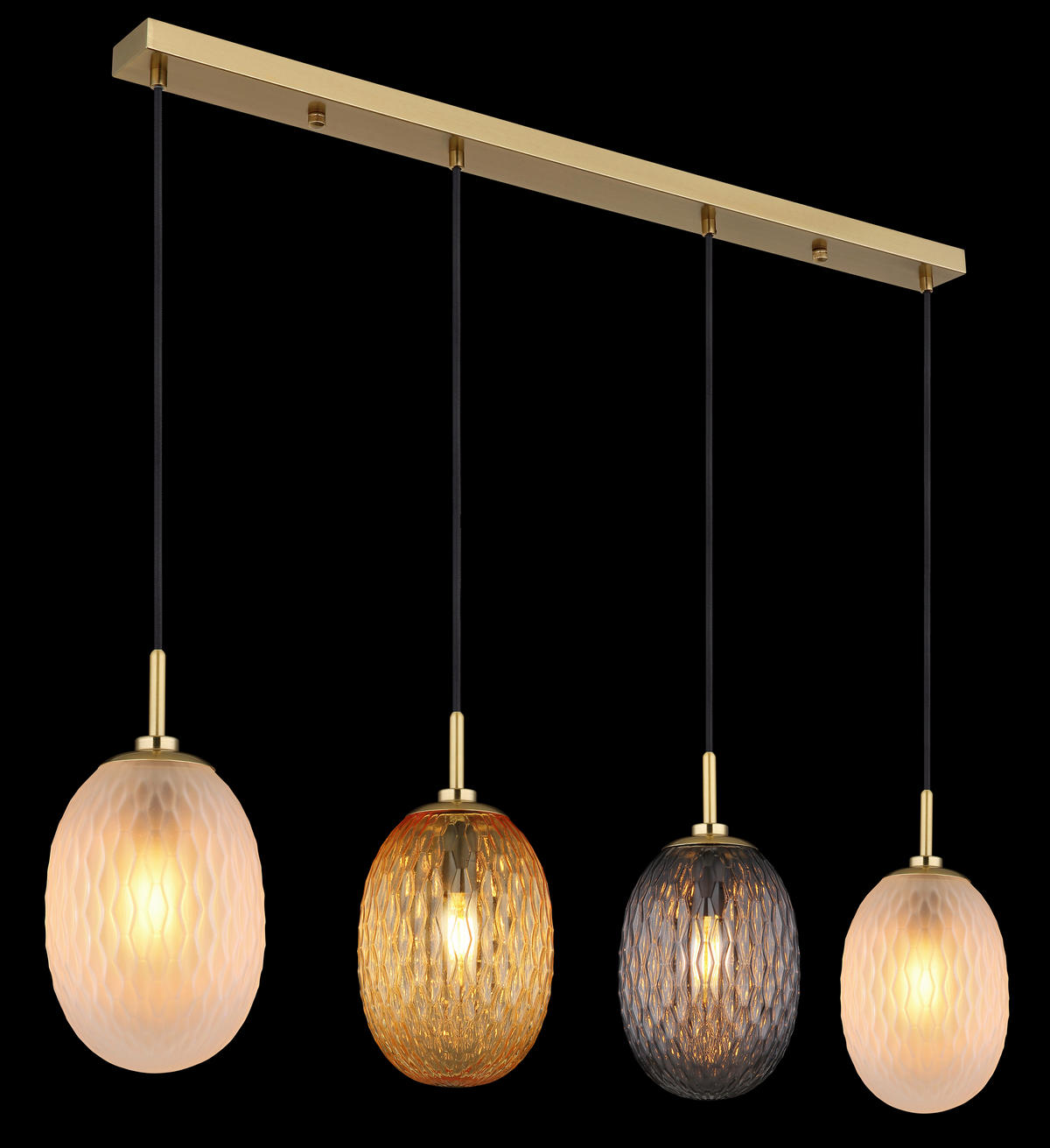 HÄNGELEUCHTE 96/15/120 cm    - Weiss/Goldfarben, Basics, Glas/Textil (96/15/120cm) - Globo