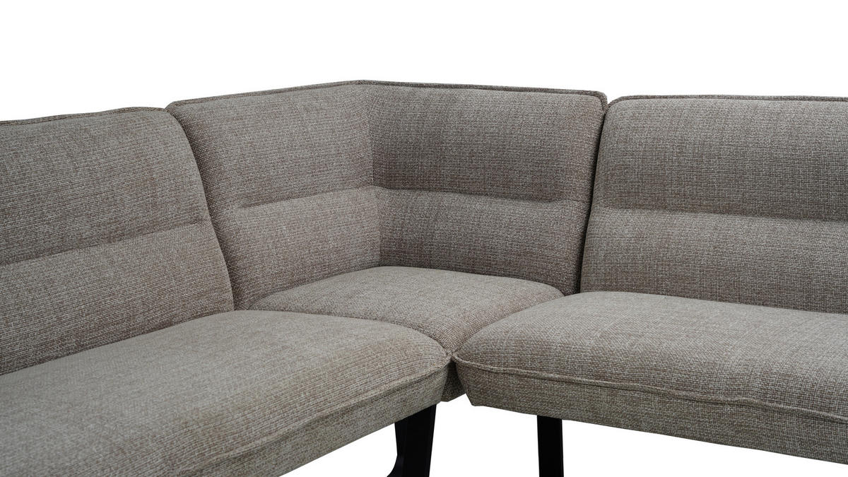 ECKBANK  in Braun  - Schwarz/Braun, MODERN, Textil/Metall (168-213/86/63cm) - MID.YOU