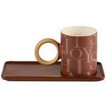KAFFEEBECHER  350 ml   - Braun, LIFESTYLE, Keramik - Novel