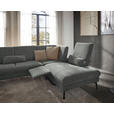 WOHNLANDSCHAFT in Webstoff Hellgrau  - Hellgrau/Schwarz, Design, Textil/Metall (157/354/208cm) - Dieter Knoll