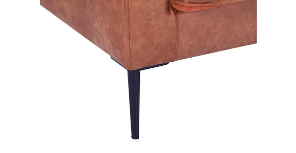 SESSEL in Flachgewebe Cognac - Cognac/Schwarz, KONVENTIONELL, Textil/Metall (90/66/93cm) - Ambia Home