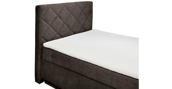 BOXSPRINGBETT 120/200 cm  in Dunkelbraun  - Dunkelbraun/Schwarz, KONVENTIONELL, Kunststoff/Textil (120/200cm) - Xora