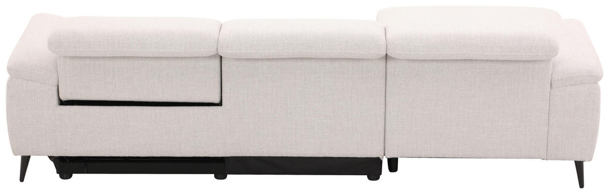 ECKSOFA inkl. Funktionen Hellgrau Leinenoptik  - Schwarzchrom/Hellgrau, Design, Holz/Kunststoff (270/75/171cm) - Xora