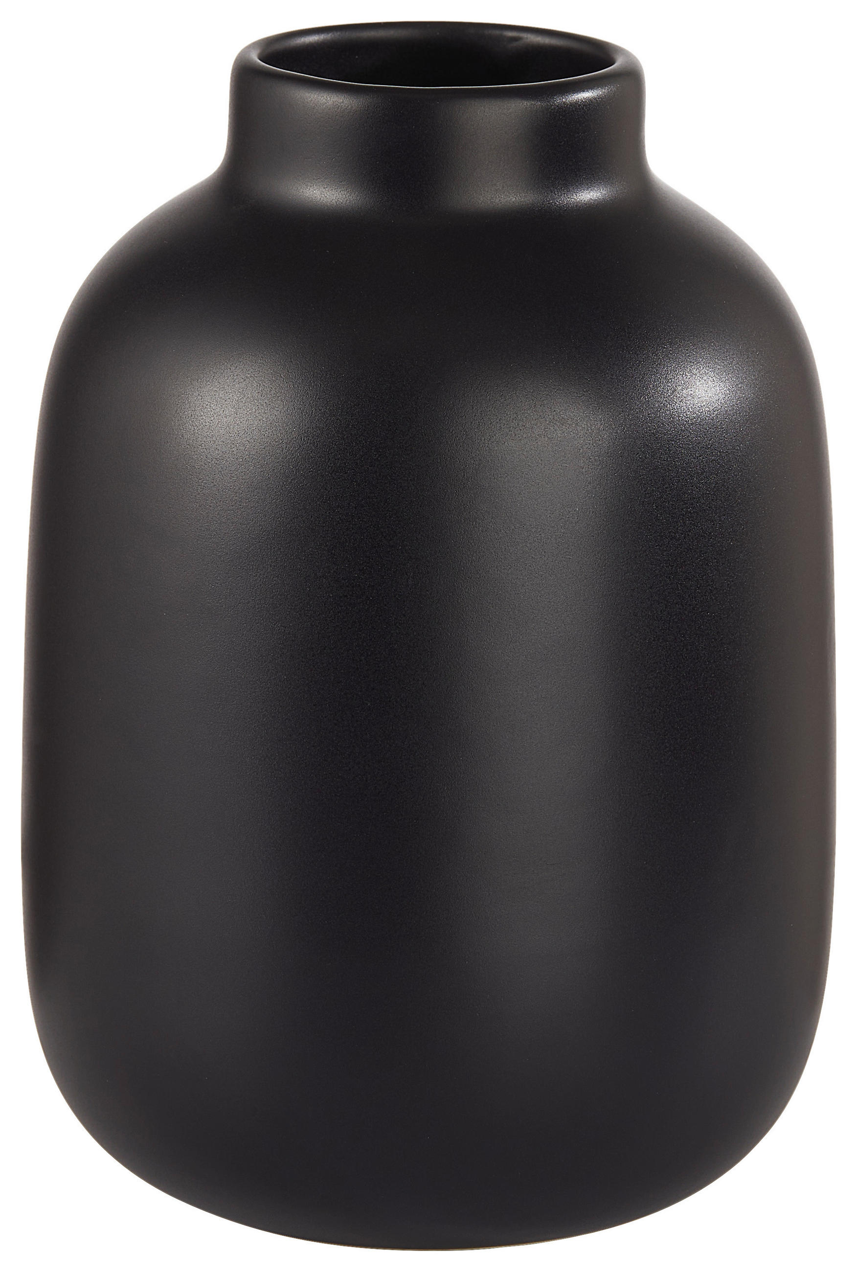 VASE 18 cm  - Schwarz, Basics, Keramik (14/18cm)
