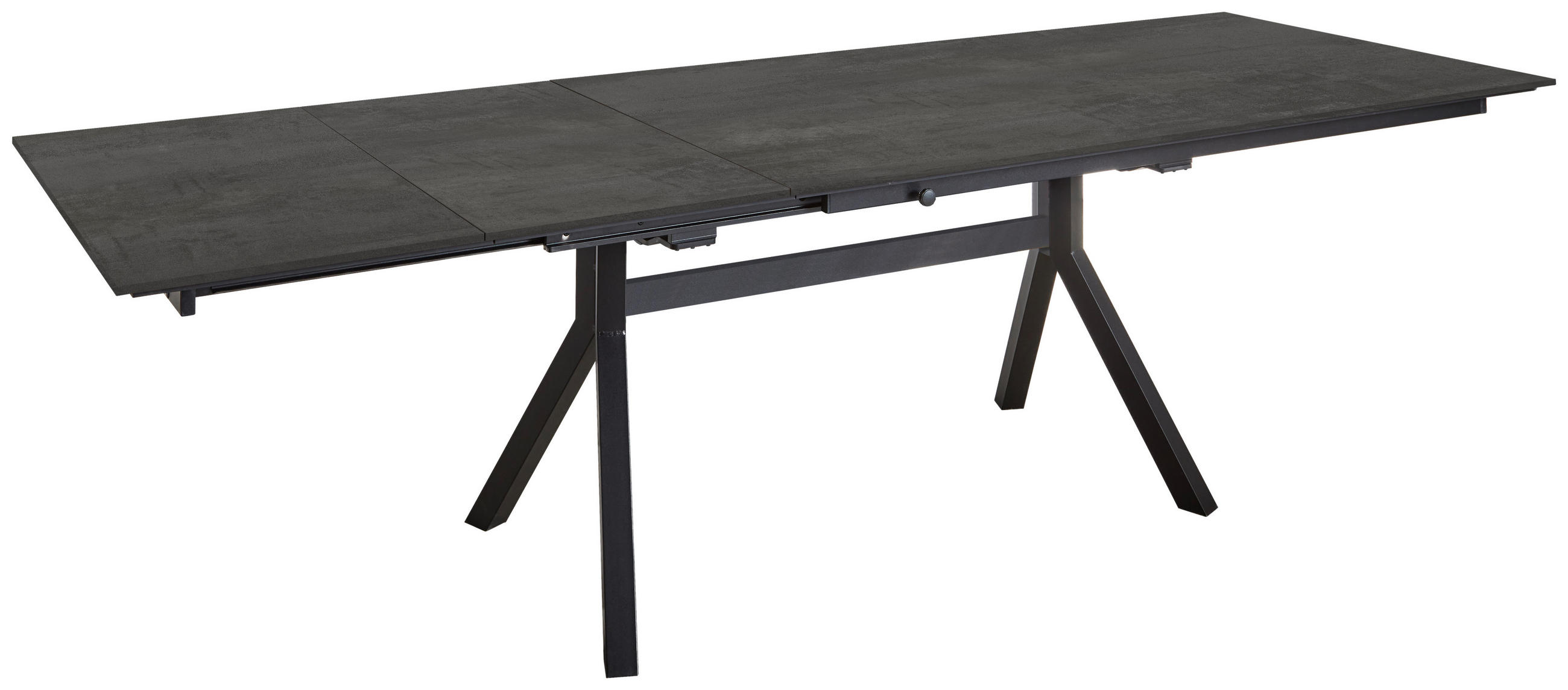 ESSTISCH Schwarz rechteckig  ausziehbar, in verschiedenen Größen erhältlich, in verschiedenen Holzdekoren erhältlich  - Schwarz, Basics, Holzwerkstoff/Metall (160-260/95/76cm) - Celina Home