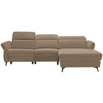 ECKSOFA in Echtleder Hellbraun  - Hellbraun/Schwarz, Natur, Leder/Metall (285/199cm) - Valnatura