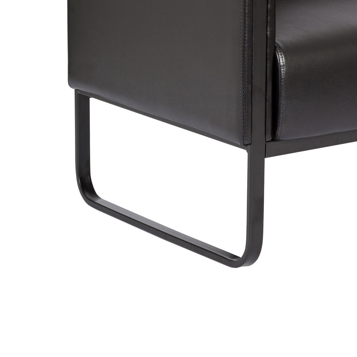 2-SED,  črna tekstil  - črna, Moderno, kovina/tekstil (111/78/71cm) - MID.YOU