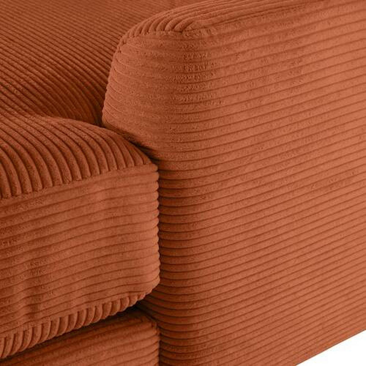 ECKSOFA in Cord Kupferfarben  - Schwarz/Kupferfarben, Design, Kunststoff/Textil (240/175cm) - Landscape