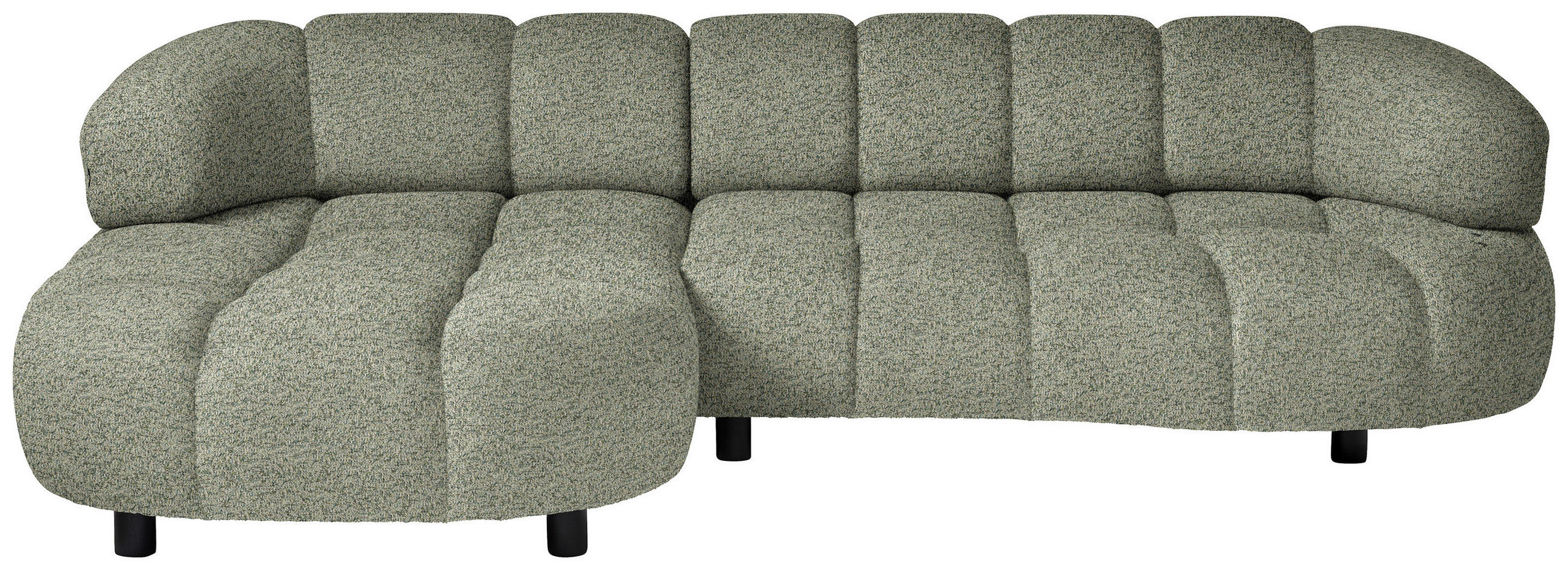 ECKSOFA Khaki Webstoff  - Khaki/Schwarz, Design, Holz/Textil (183/284cm) - Welnova