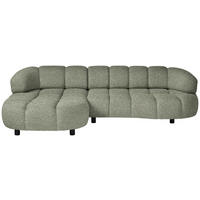 ECKSOFA Khaki Webstoff  - Khaki/Schwarz, Design, Holz/Textil (183/284cm) - Welnova