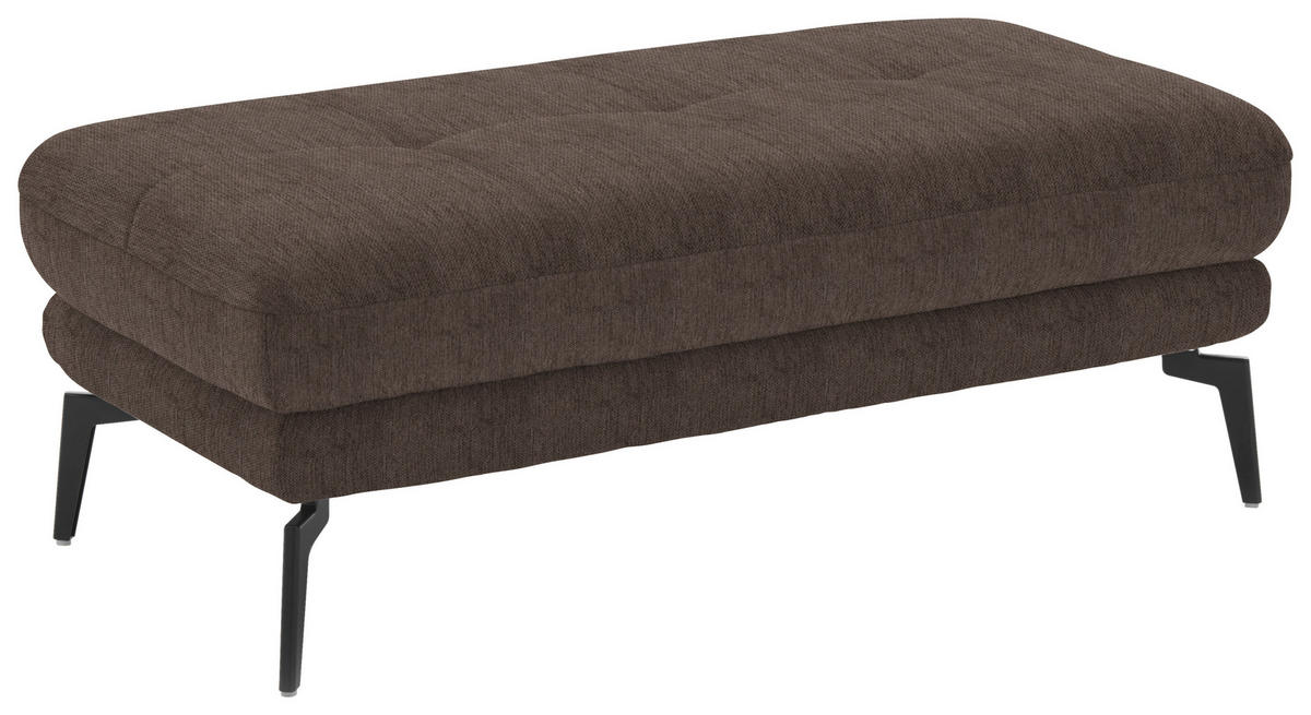 HOCKER in Textil Braun  - Schwarz/Braun, Design, Textil/Metall (132/45/68cm) - Beldomo Style
