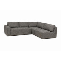 ECKSOFA MAZA Grau  - Schwarz/Grau, Design, Textil (275/237cm) - Livetastic