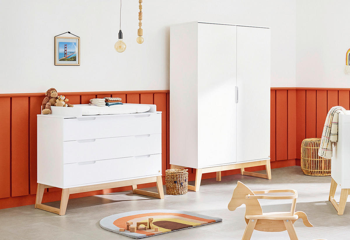 WICKELKOMMODE PINOLINO BRIDGE 120/101/77 cm  - Eschefarben/Weiß, Design, Holz/Holzwerkstoff (120/101/77cm) - Pinolino