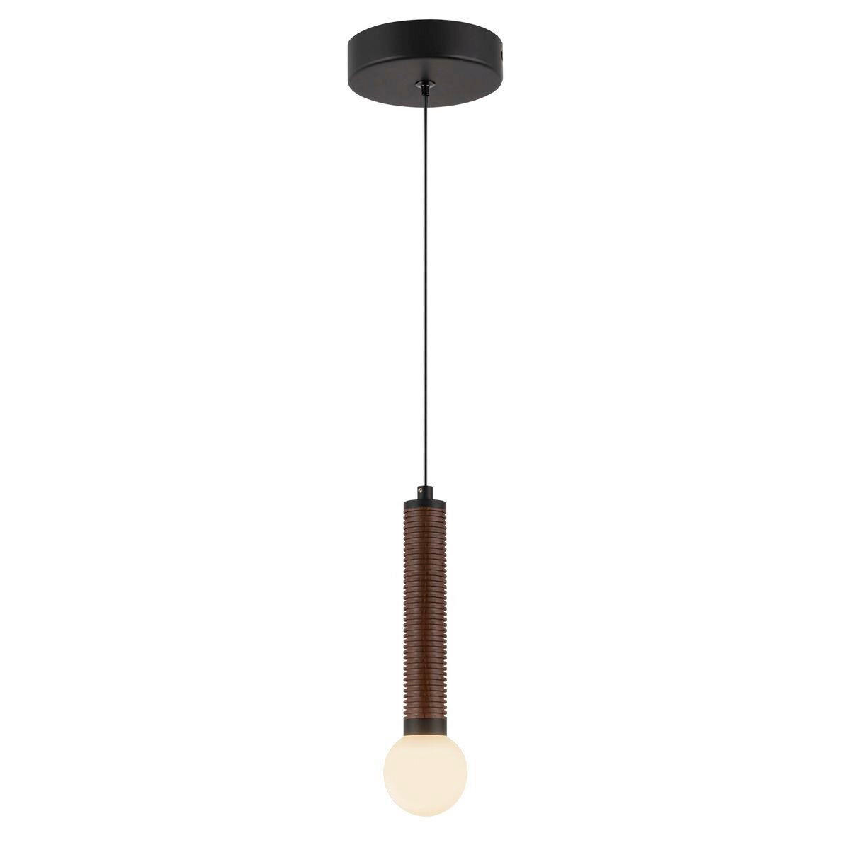 LED-HÄNGELEUCHTE Alora Mood 15,2/24,1 cm  - Walnussfarben/Schwarz, Design, Glas/Metall (15,2/24,1cm) - Elstead Lighting