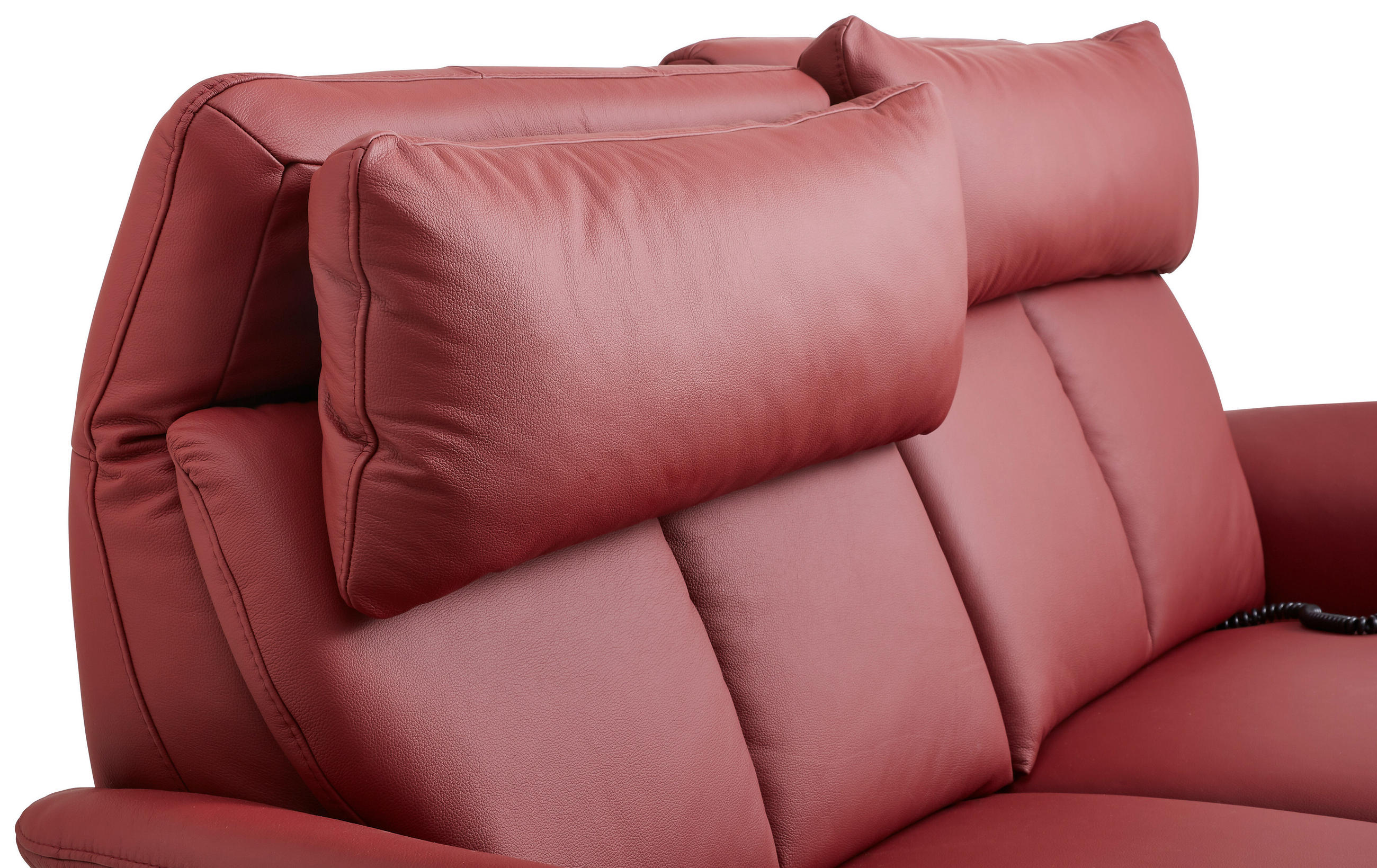Thumbnail - Cantus 2-Sitzer-Sofa, Dunkelrot, Leder, Echtleder, Longlife-Leder, 171x108x99 cm, Goldenes M, Lederauswahl, Stoffauswahl...