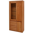 VITRINE in massiv Kernbuche Kernbuche - Kernbuche/Grau, KONVENTIONELL, Glas/Holz (98,4/203,6/37,7cm) - Voleo