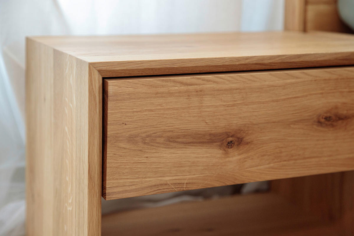 NACHTSCHRANK 50/35/35 cm Eiche massiv  - Eichefarben, MODERN, Holz (50/35/35cm) - Linea Natura