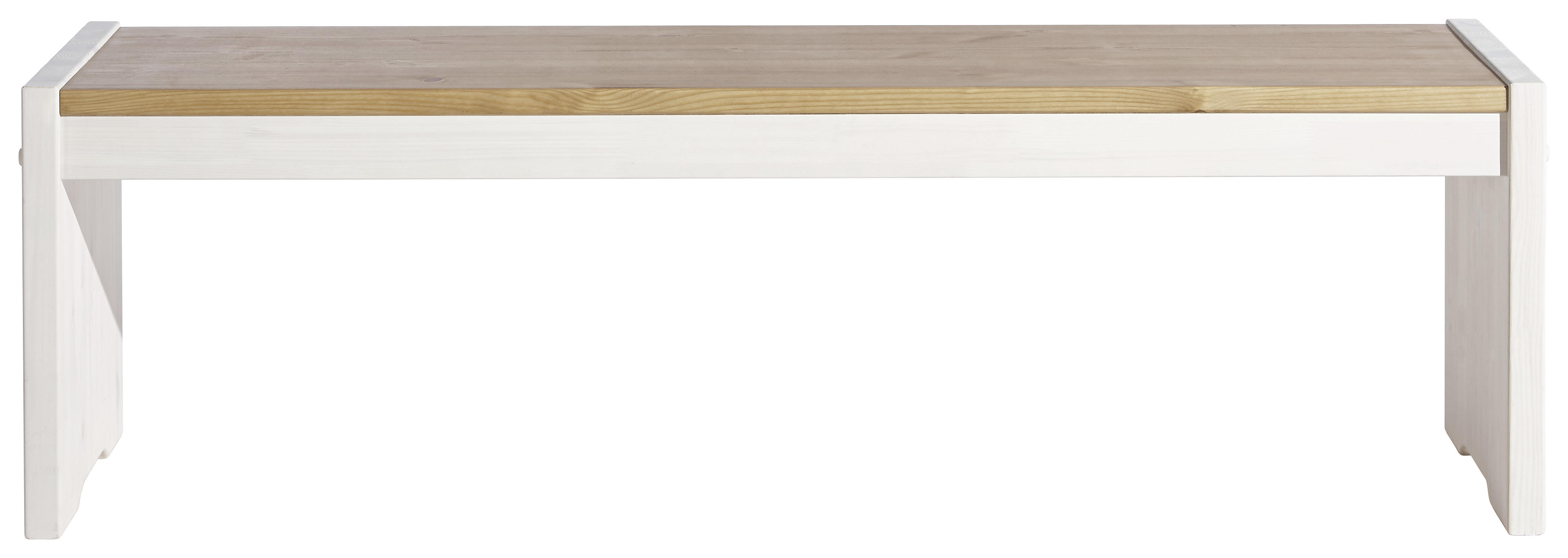 SITZBANK Kiefer massiv Weiß, Kieferfarben  - Weiß/Kieferfarben, LIFESTYLE, Holz (160/48/40cm) - Carryhome