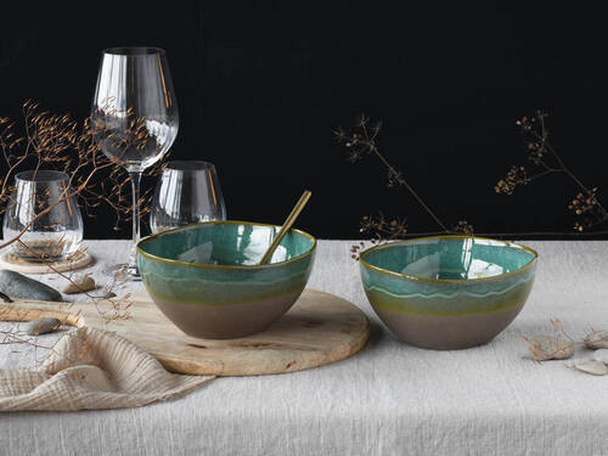 SCHALE 2-teilig   - Olivgrün, Trend, Keramik - Creatable