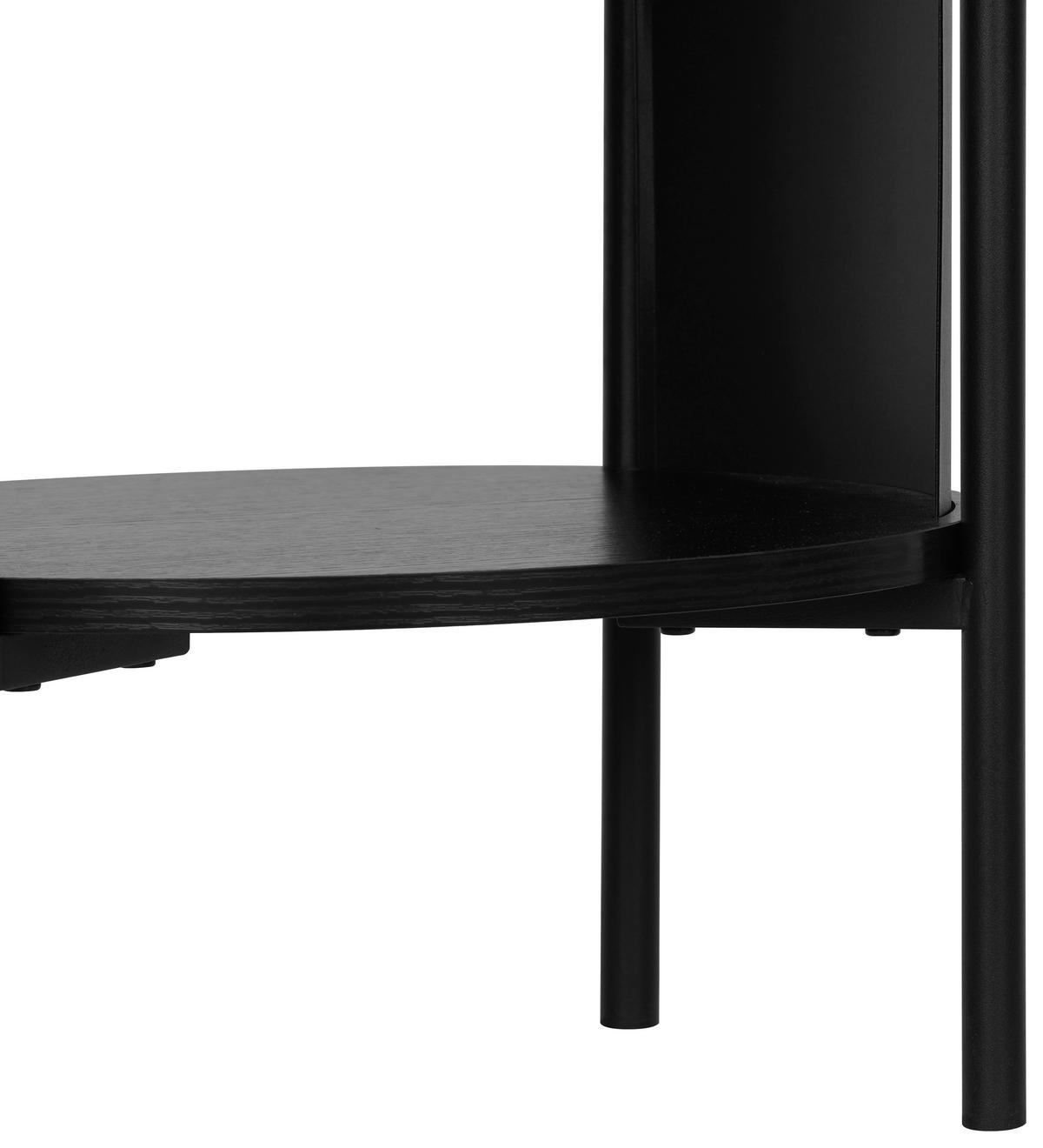 BEISTELLTISCH 44/44/44 cm Naturfarben, Schwarz rund  - Schwarz/Naturfarben, Trend, Holzwerkstoff/Metall (44/44/44cm) - Xora