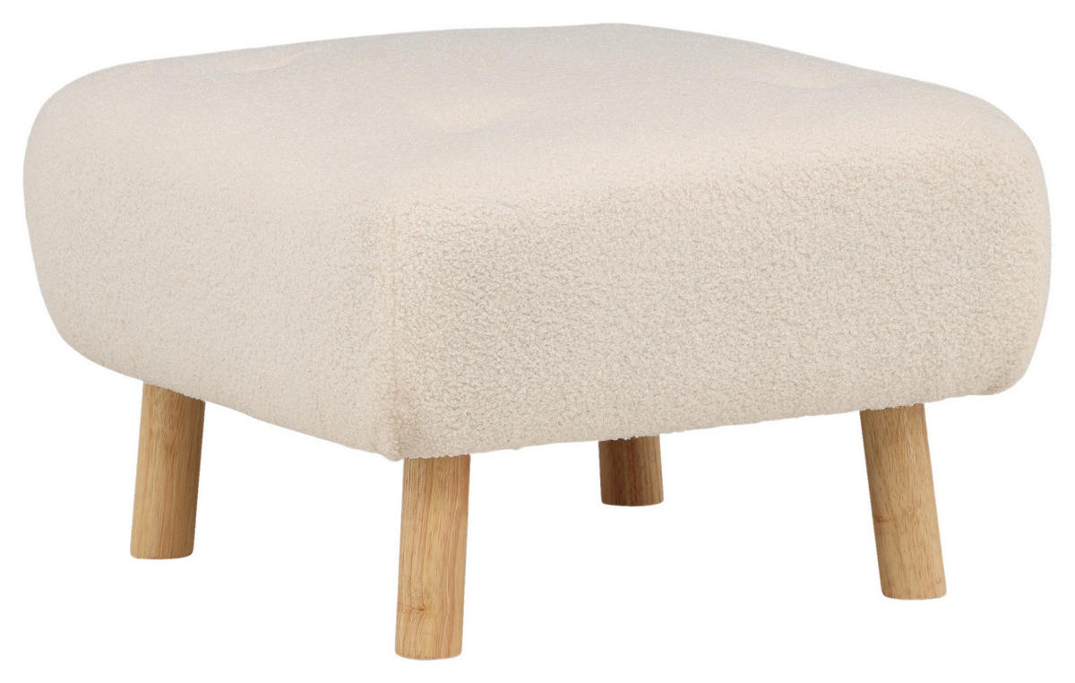 HOCKER in Holz, Textil Weiß  - Weiß, Design, Holz/Kunststoff (60/28/60cm) - Livetastic