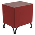 NACHTKÄSTCHEN 45/55/45 cm in Rot - Rot/Schwarz, Design, Glas/Textil (45/55/45cm) - Esposa