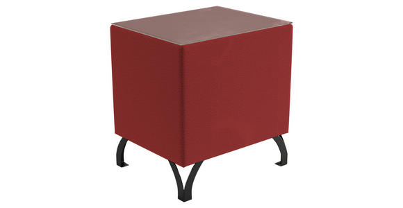 NACHTKÄSTCHEN 45/55/45 cm in Rot - Rot/Schwarz, Design, Glas/Textil (45/55/45cm) - Esposa