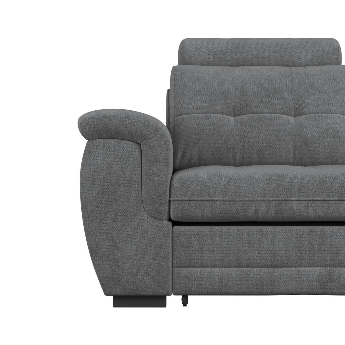 ECKSOFA FALCO NEW Anthrazit Mikrofaser, Struktur Bettkasten, Kopfstütze  - Anthrazit/Schwarz, KONVENTIONELL, Kunststoff/Textil (251/183cm) - MID.YOU
