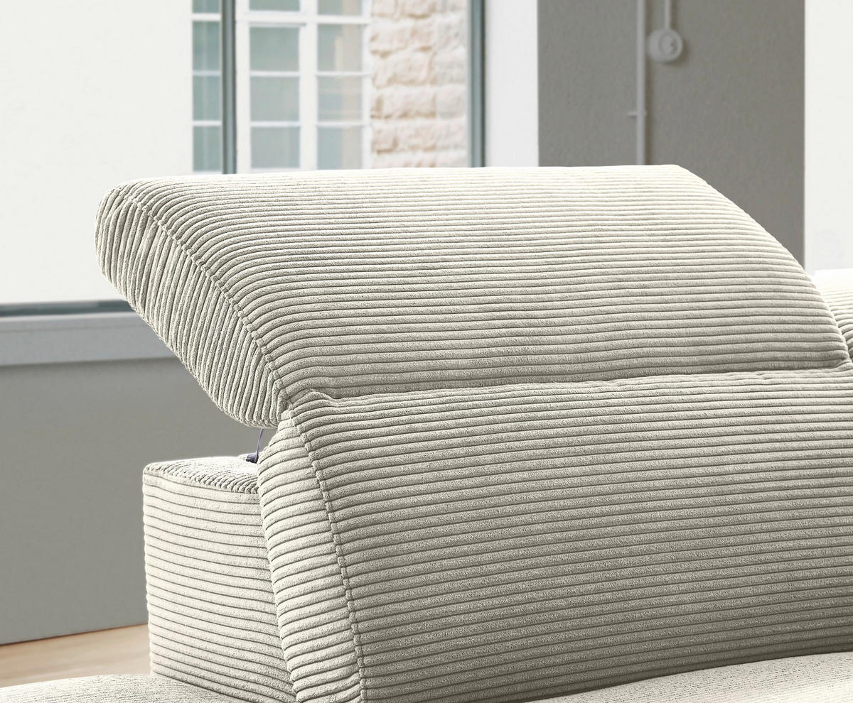 ECKSOFA in Cord Naturfarben  - Schwarz/Naturfarben, Design, Textil (223/290cm) - Pure Home Lifestyle