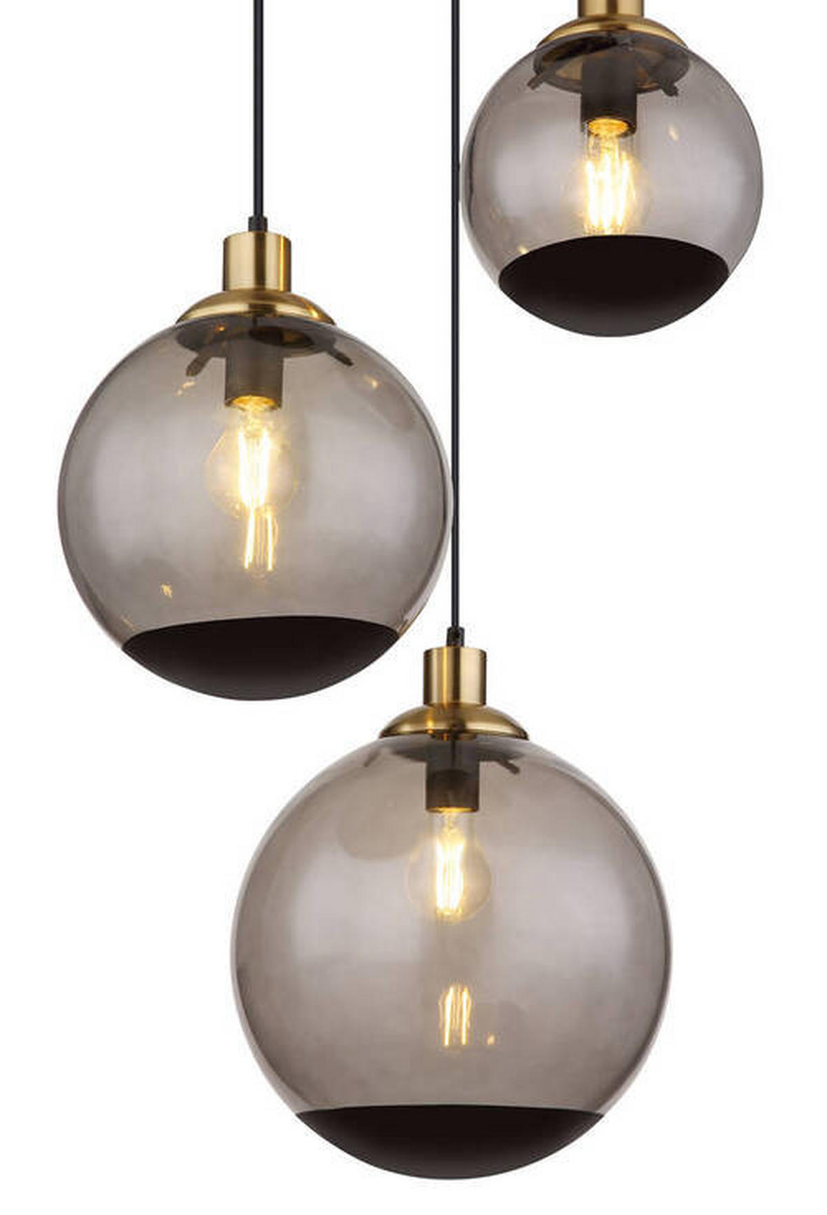 HÄNGLAMPA 51/120 cm  - mässingsfärgad/svart, Design, metall/glas (51/120cm) - Globo