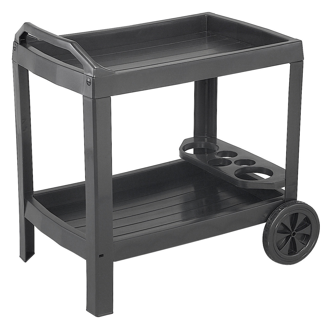 GARTEN-SERVIERWAGEN  - Anthrazit, KONVENTIONELL, Kunststoff (74/73/53cm)