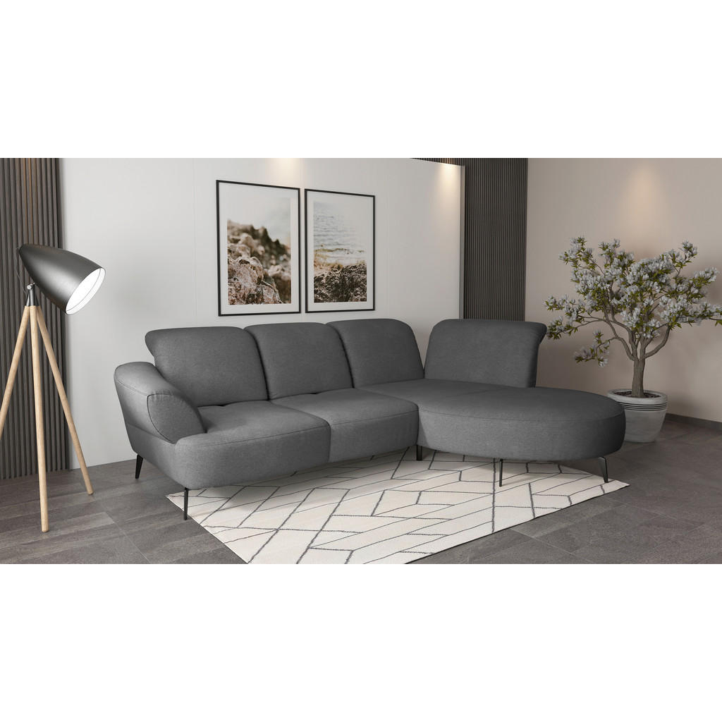 Sit & More ROHOVÁ SEDAČKA, textil, tmavosivá