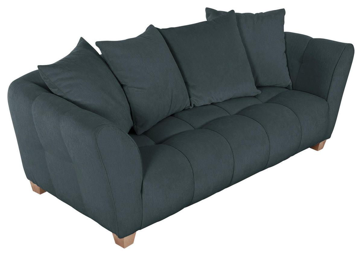 3-SITZER-SOFA Chenille Dunkelgrau  - Dunkelgrau/Buchefarben, KONVENTIONELL, Holz/Textil (212/72/95cm) - Milino