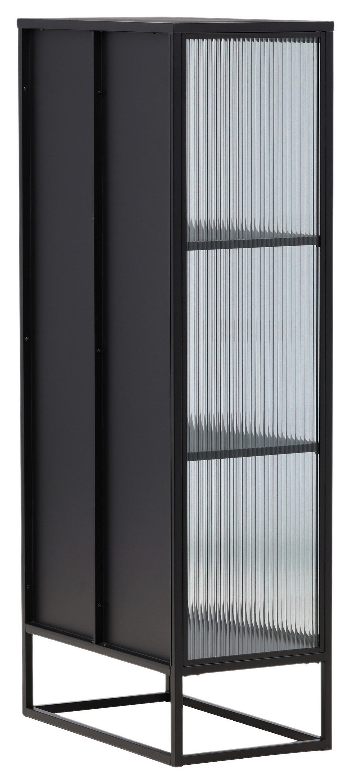 HÖG BYRÅ  i 70/160/40 cm  - svart, Design, metall/glas (70/160/40cm) - Livetastic