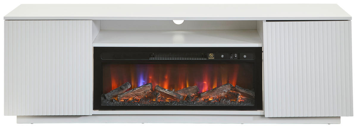 ELEKTROKAMIN - Weiß, Trend, Glas/Holzwerkstoff (163/52/40cm) - Modante