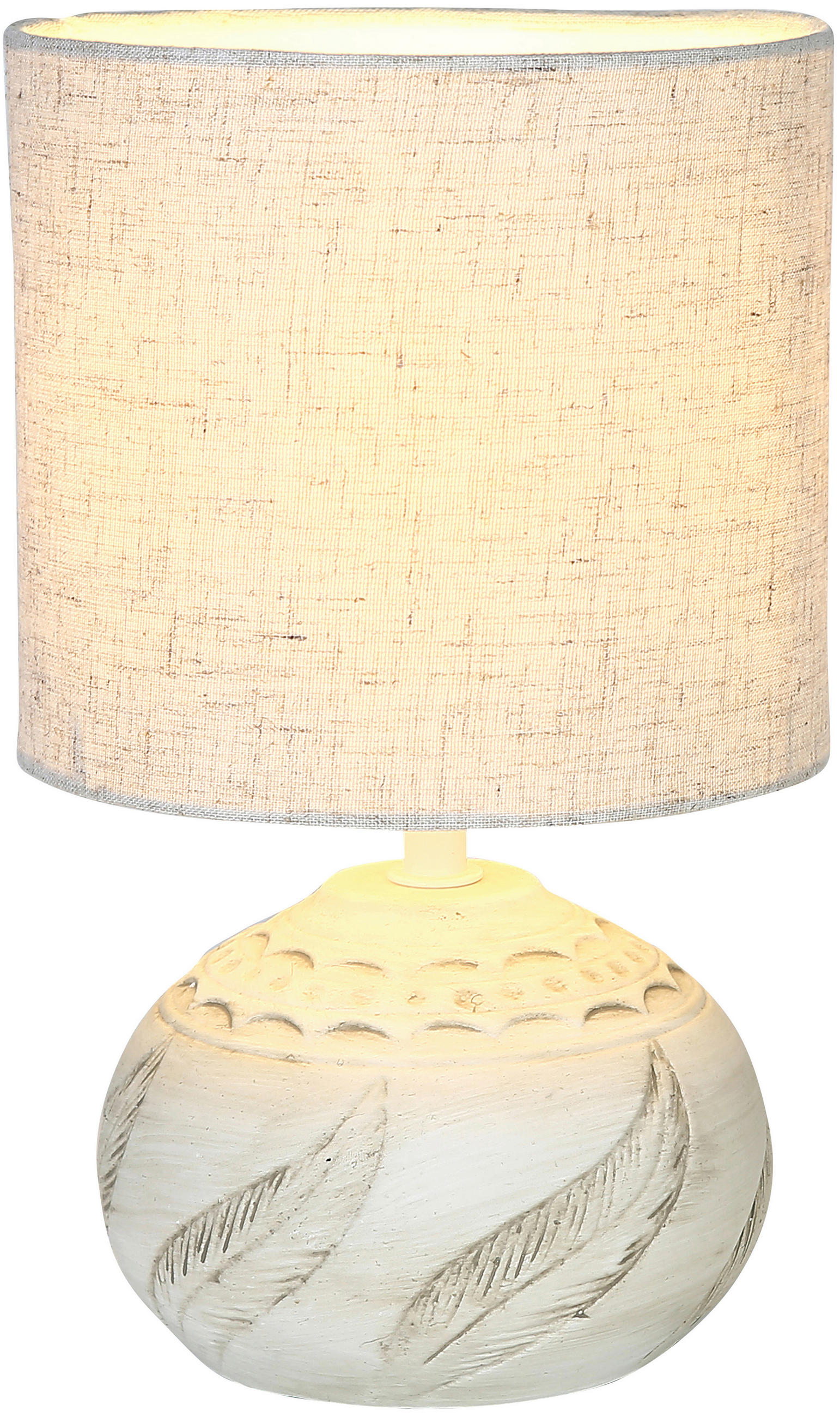 TISCHLEUCHTE - Weiss/Beige, Natur, Keramik/Kunststoff (16,5/26,5cm) - Marama