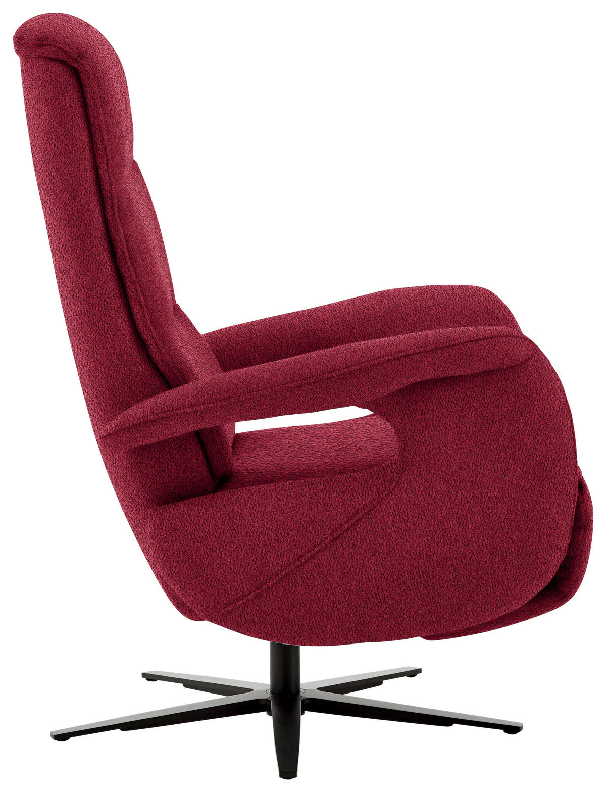 RELAXSESSEL in Textil Rot  - Rot/Schwarz, Design, Textil/Metall (71/112/83cm) - Beldomo Style