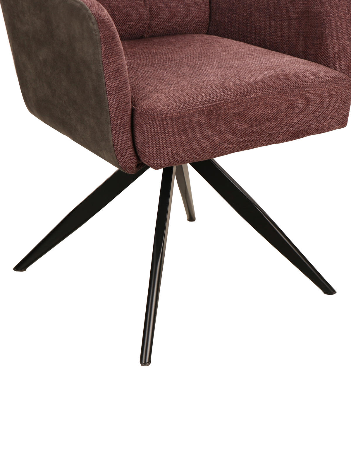 ARMLEHNSTUHL  in Eisen Leinenoptik  - Anthrazit/Lila, Design, Textil/Metall (60/91/67cm) - Novel