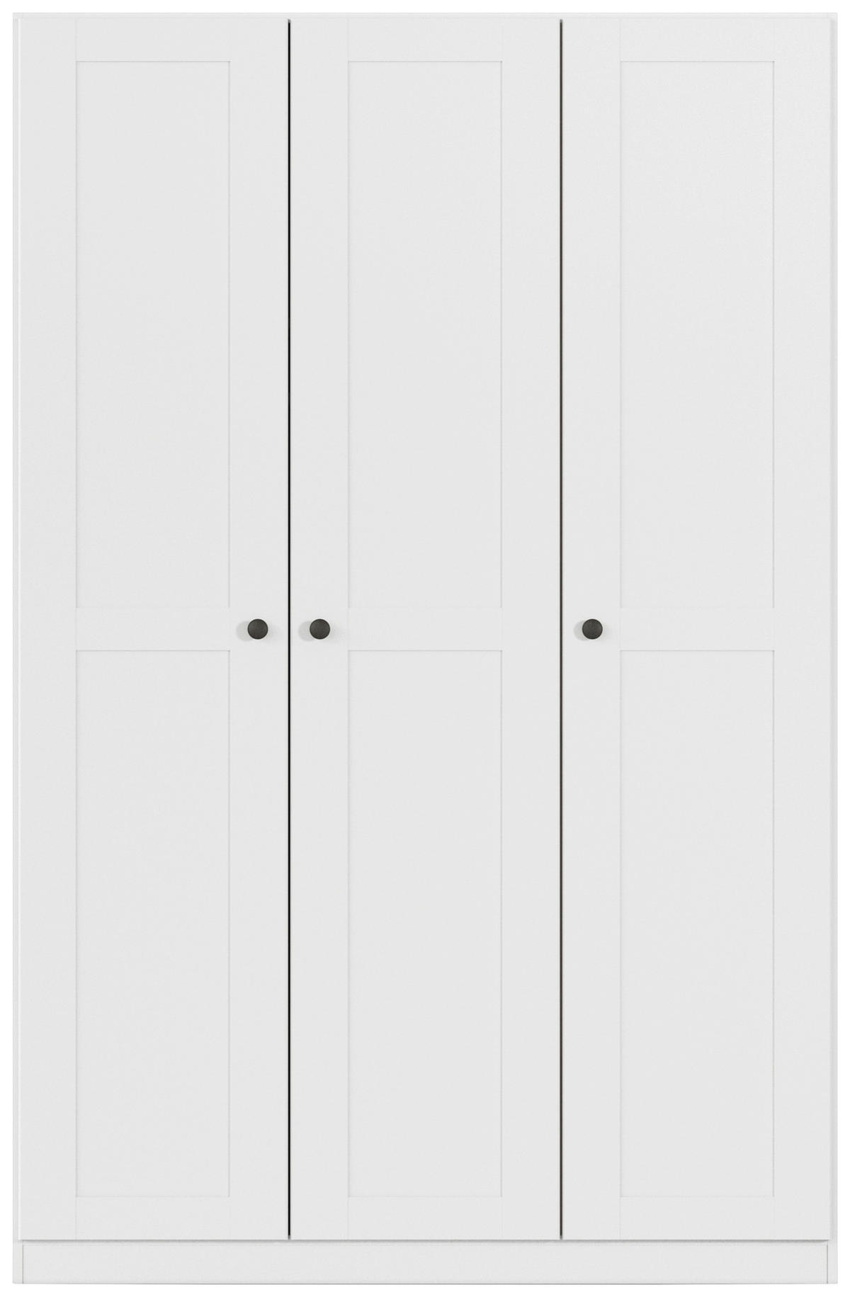 DREHTÜRENSCHRANK 135/210/54 cm,  in Weiß, 3 Tür(en)  - Schwarz/Weiß, KONVENTIONELL, Holzwerkstoff/Kunststoff (135/210/54cm) - home24