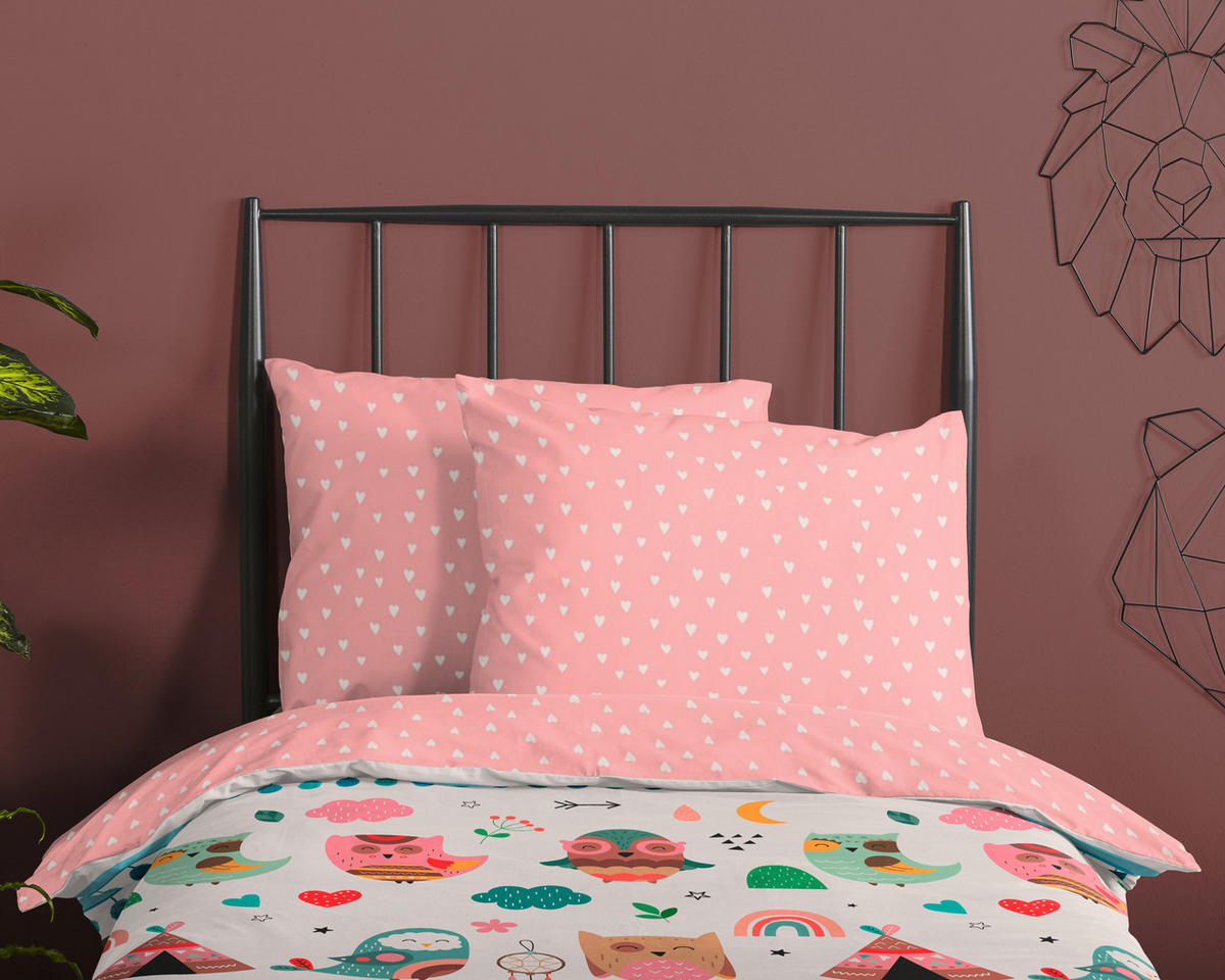 KINDERBETTWÄSCHE 140/200 cm  - Hellrosa/Weiß, Trend, Textil (140/200cm)