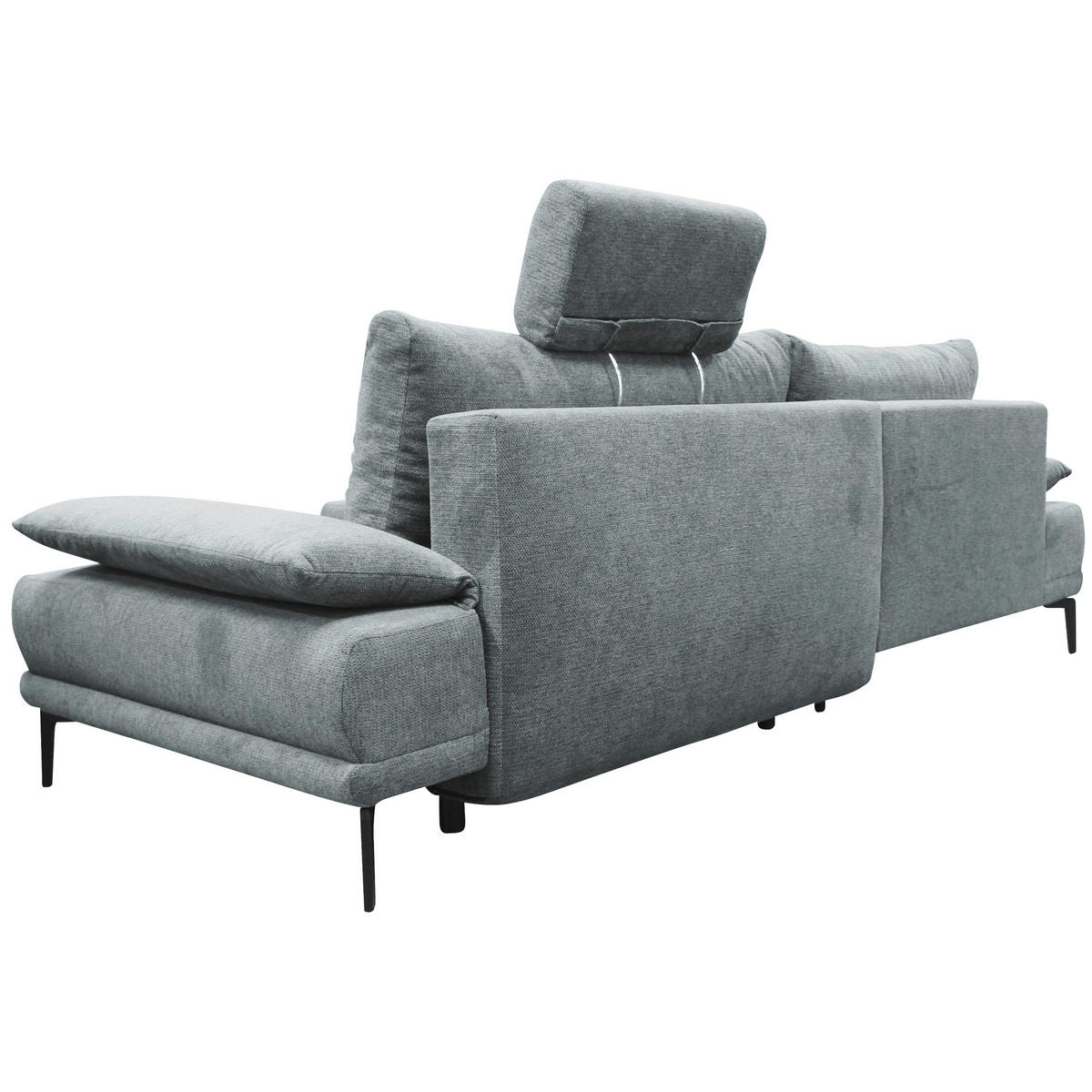 ECKSOFA in Webstoff Grau  192/260 cm  - Schwarz/Grau, Design, Textil/Metall (192/260cm) - MID.YOU