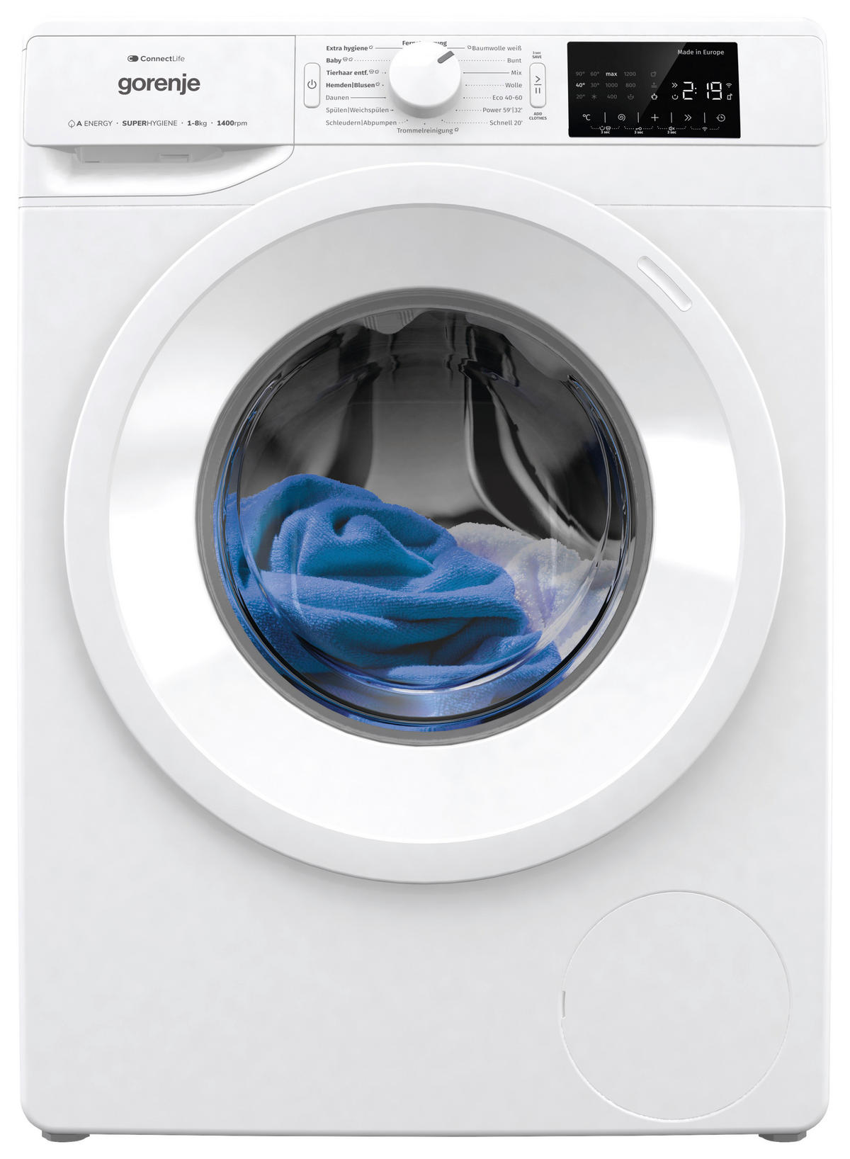 WASCHMASCHINE WPNEI84A1DTS   - Weiß, Basics, Glas/Kunststoff (60/85/54,5cm) - Gorenje