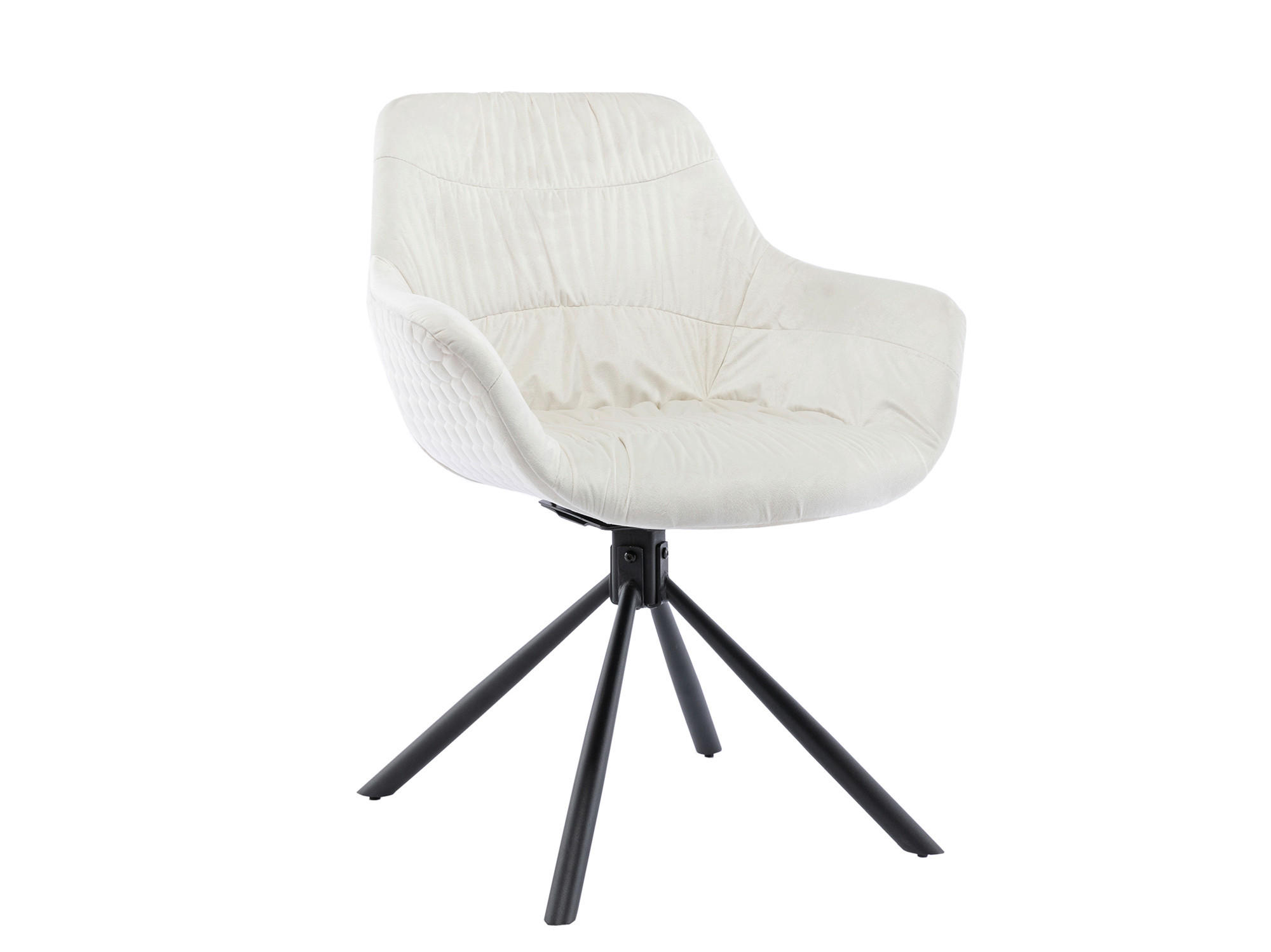 ARMLEHNSTUHL  in Samt  - Creme/Schwarz, MODERN, Textil/Metall (64/82/63cm) - Livetastic