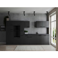 MODULKÖK UTAN VITVAROR 370 cm   i mörkgrå  - mörkgrå/svart, Design, metall/trämaterial (370cm) - Respekta