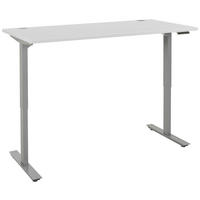 SCHREIBTISCH 175/80/72,5-120 cm  in Silberfarben, Weiß  - Silberfarben/Weiß, KONVENTIONELL, Metall (175/80/72,5-120cm) - Voleo
