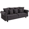 BIGSOFA in Samt Braun  - Schwarz/Braun, Design, Holz/Textil (248/96/95cm) - Carryhome