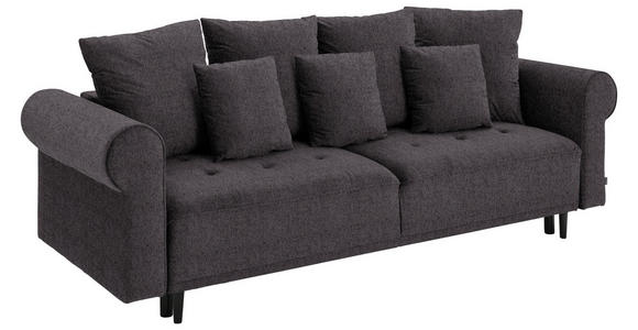 BIGSOFA in Samt Braun  - Schwarz/Braun, Design, Holz/Textil (248/96/95cm) - Carryhome